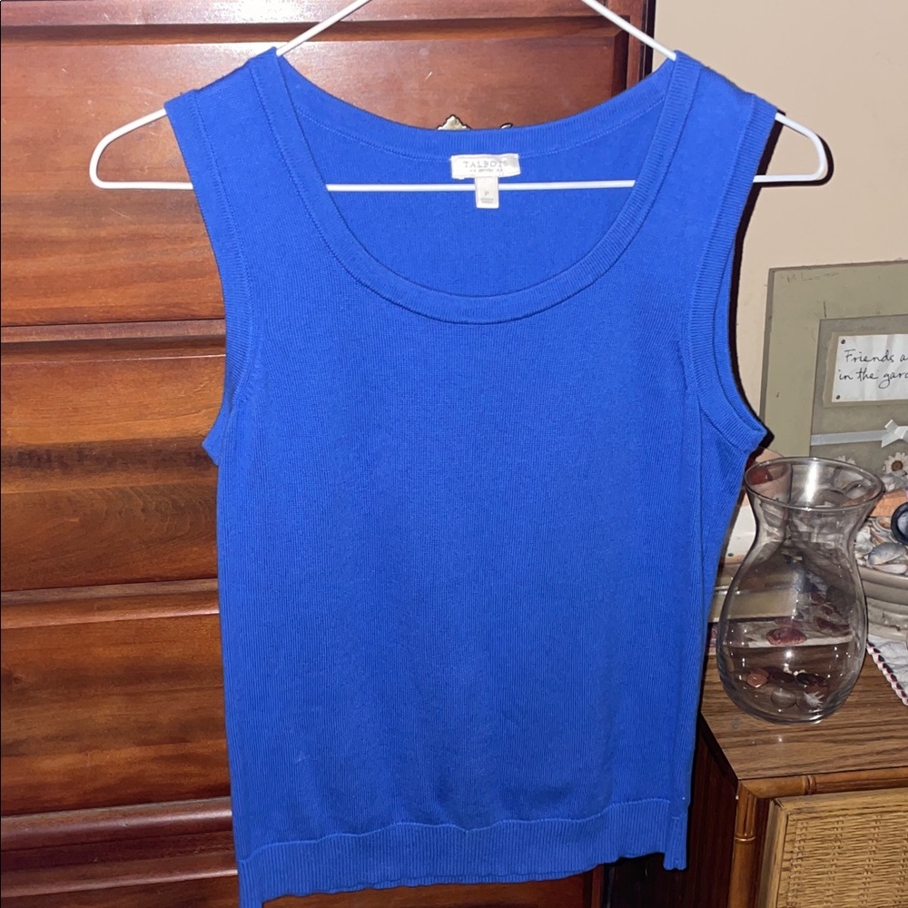 Talbots Sleeveless Knit Tank Top - Cobalt Blue